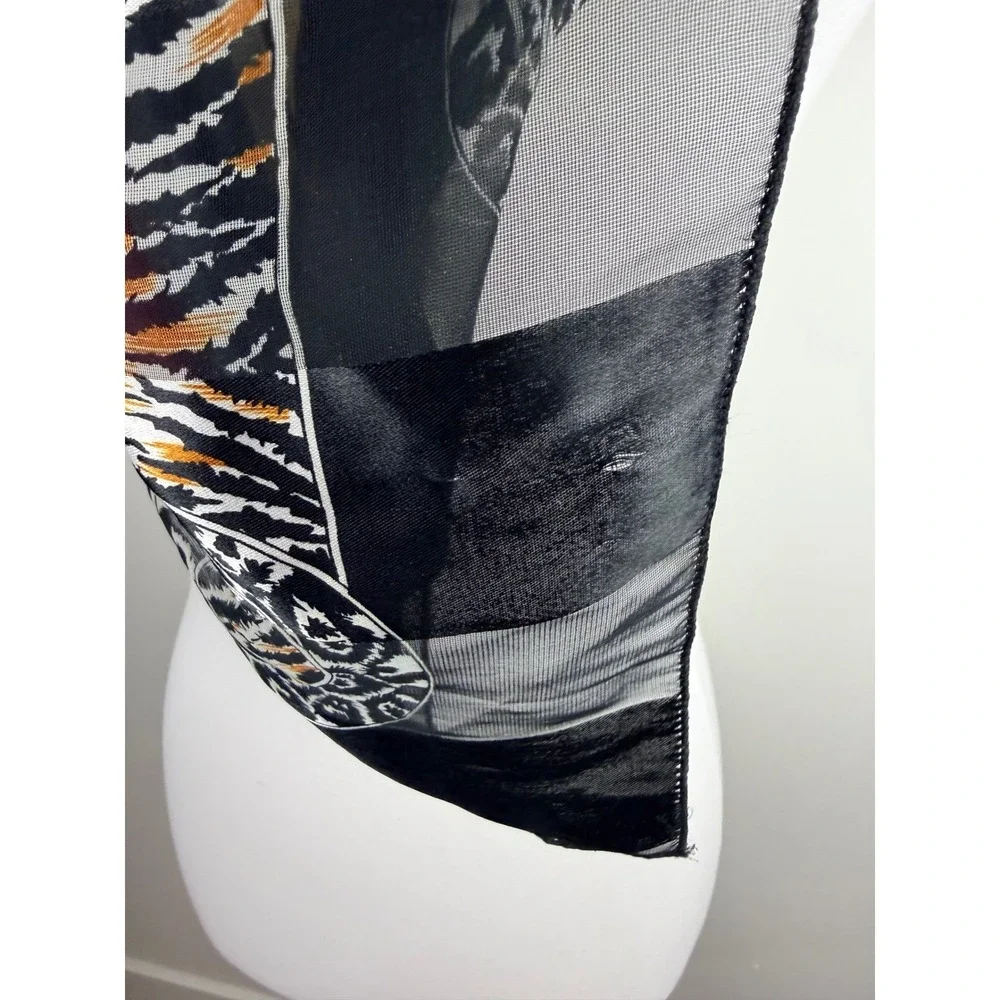 Red‎ Black Equestrian Chain Horse Bit Animal Print Square Scarf Neckerchief
